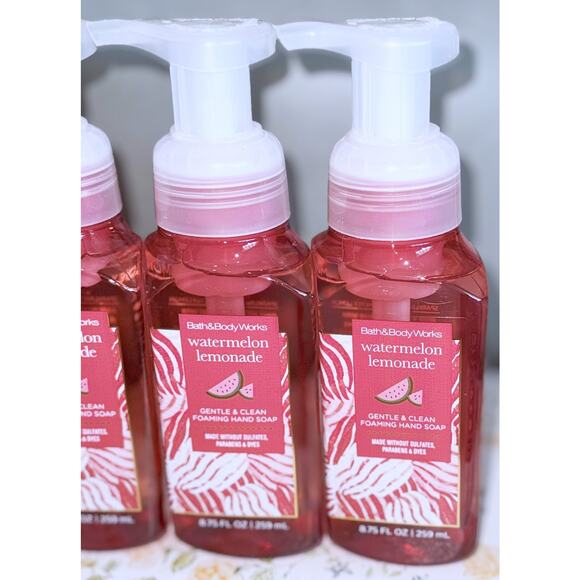 Bath & Body Works Watermelon Lemonade 8.75oz Gentle Clean Foaming Hand Soap x4 - Picture 3 of 4